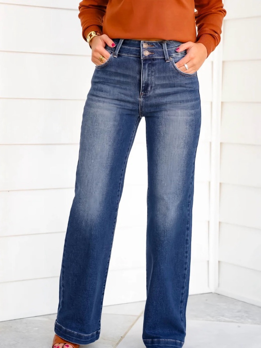Risen Jeans • J21 Eleven • High-Rise Wide Leg Jeans - Blue - Size 3/26